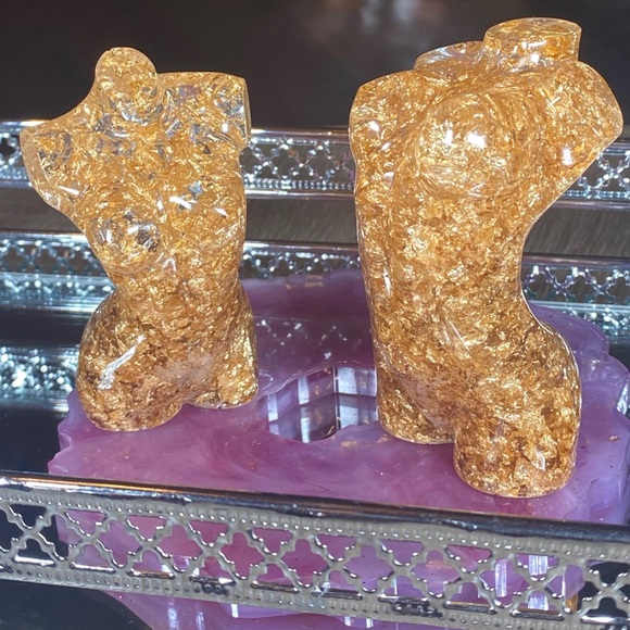 Gold Nude Woman Body Mini Statue Resin Art - Picture 11 of 16